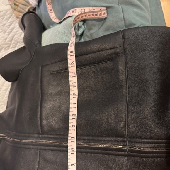 OPIFIX VTG Aviator Black Leather Shearling Lined Riri Zip Jacket Italy 40/Medium - Picture 10 of 14